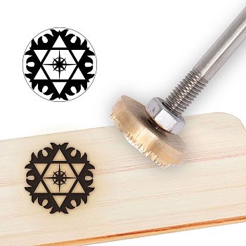 Stamping Embossing Soldering Brass with Stamp, for Cake/Wood, Star of David Pattern, 30mm