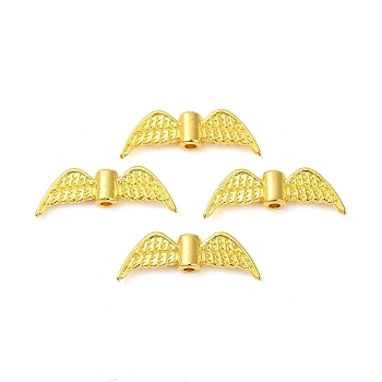 Tibetan Style Alloy Beads, Cadmium Free & Nickel Free & Lead Free, Angel Wing, Golden, 7.5x21.5x3mm, Hole: 1mm