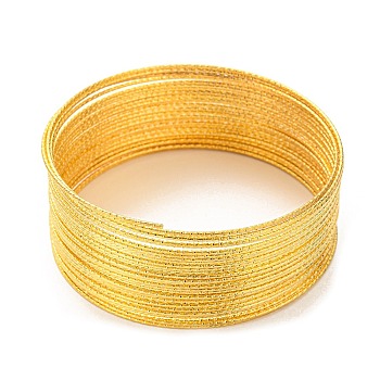 Iron Wire, Textured Round, for Bangle Making, Golden, 1.4mm, Inner Diameter: 77.5mm