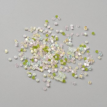 Glass Seed Beads, Mixed Shape, Mixed Color, 3~4.5x2~3mm, Hole: 1mm
