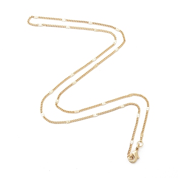 Rack Plating Brass Handmade Necklaces, Curb Chains/Twisted Chains, Real 24K Gold Plated, 17.7 inch(45cm), 2x0.7mm
