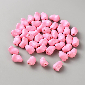 Opaque Acrylic Beads, Nuggets, PeachPuff, 20x16x13.5mm, Hole: 2.5mm