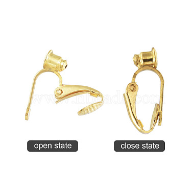 Brass Clip-on Earring Converters Findings(KK-Q115-G-NF)-3
