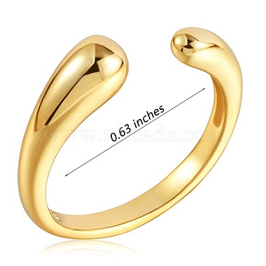 925 Sterling Silver Teardrop Open Cuff Ring for Women(JR865B)-3