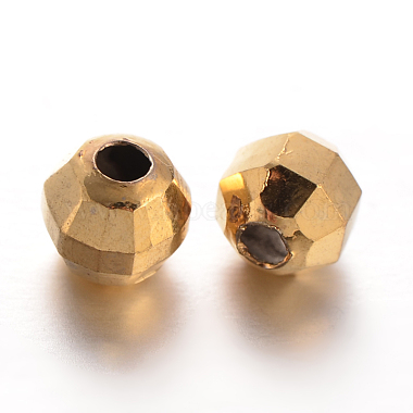 Faceted Round Brass Spacer Beads(KK-L129-52)-2