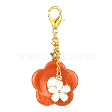 Orange Red Flower Acrylic Pendant Decorations