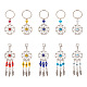 Woven Net/Web with Feather Tibetan Style Alloy Pendant Decorations(HJEW-KS0001-03)-2