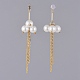 Boucles d'oreilles pendantes en perles de verre écologiques(EJEW-JE03813-01)-4