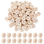 240Pcs Birchwood Wheel, DIY Accessories, Flat Round, BurlyWood, 28x10mm, Hole: 5mm(DIY-OC0013-47)