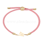 1Pc Adjustable Nylon Cord Slider Bracelets for Women, with Golden Brass Accessories & 304 Stainless Steel Letter Jewelry, Lead Free & Nickel Free & Cadmium Free, Letter W, Inner Diameter: 2-3/4 inch(7cm), letter: 2.5~9.5x13.5~19.5x3~4mm(BJEW-LP0001-32W-03)