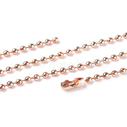Iron Ball Bead Chains, Soldered, with Iron Ball Chain Connectors, Orange, 28 inch, 2.4mm(CH-E002-2.4mm-Y12A)