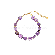 Elegant Natural Amethyst Bracelets for Women, 6.69 inch(170mm)(PA6706-3)