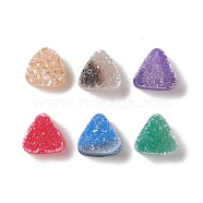 Natural Druzy Agate Cabochons, Dyed, Triangle, Mixed Color, 10x10x5~6mm(G-A205-18)