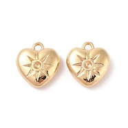 CCB Plastic Pendants, Heart with Sun, Golden, 19x18x6mm, Hole: 2.5mm(CCB-N006-25G)