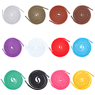 Gorgecraft Polyester Cord Shoelace, Mixed Color, 4mm, 1m/strand, 12 colors, 4strands/color, 48strands/set(AJEW-GF0002-07)