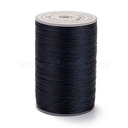 Round Waxed Polyester Thread String, Micro Macrame Cord, Twisted Cord, for Leather Sewing Stitching, Midnight Blue, 0.3~0.4mm, about 174.98 Yards(160m)/Roll(YC-D004-02A-055)