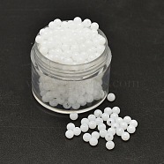 Round Opaque Acrylic Spacer Beads, White, 4mm, Hole: 1mm, about 14000pcs/500g(MACR-I036-4mm-06)