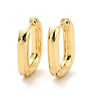 Brass Oval Hoop Earrings for Women, Cadmium Free & Nickel Free & Lead Free, Real 18K Gold Plated, 16x12x3mm, Pin: 0.8mm(X-EJEW-G297-24G)