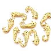 CCB Plastic Pendants, Sea Horse, Golden, 28x12x4.3mm, Hole: 1.4mm(CCB-I004-01G)