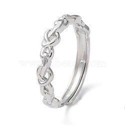 Non-Tarnish 304 Stainless Steel Hollow Infinity Adjustable Rings, Stainless Steel Color, Inner Diameter: 18mm(RJEW-D006-24P)