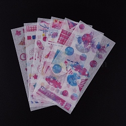 Planner Stickers, Decorative Sticker, for Scrapbooking, Calendars, DIY Crafts, Album, Starry Sky Pattern, 16.1x8x0.01cm, 6sheets/set(DIY-L038-D09)