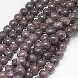 Natural Yellow Jade Beads Strands, Dyed, Round, Rosy Brown, 6mm, Hole: 1mm, about 70pcs/strand, 15.75 inch(G-G598-6mm-YXS-14)