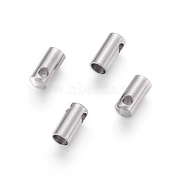 304 Stainless Steel Cord Ends, End Caps, Column, Stainless Steel Color, 8.5x3.8mm, Hole: 1.6mm, Inner Diameter: 3mm(STAS-K190-01E-P)