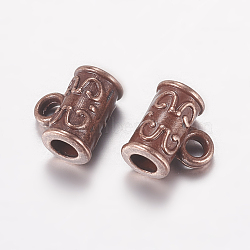 Alloy Tube Bails, Loop Bails, Cadmium Free & Lead Free, Column, Red Copper, 6.5x7x4mm, Hole: 1mm, Inner Diameter: 2mm(PALLOY-E446-04R)