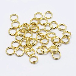 925 Sterling Silver Double Loop Jump Rings, Round Rings, Golden, 8x1.5mm, Inner Diameter: 7mm(STER-F036-01G-0.6x8mm)