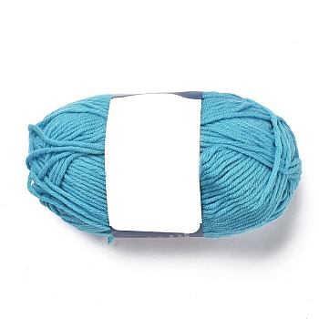 Milk Cotton Knitting Acrylic Fiber Yarn, 5-Ply Crochet Yarn, Punch Needle Yarn, Dark Turquoise, 2mm