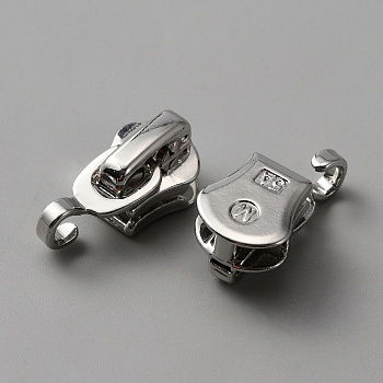 Alloy Replacement Zipper Sliders, for Luggage Suitcase Backpack Jacket Bags Coat, Platinum, 1.65x1.1x0.85cm, Hole: 3.5mm