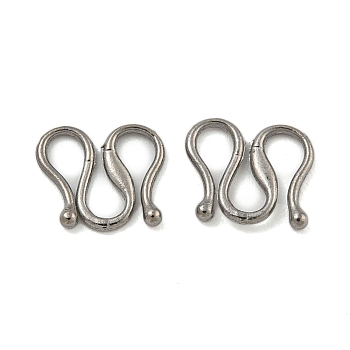 Non-Tarnish 304 Stainless Steel S-Hook Clasps, Stainless Steel Color, 7x8x1mm