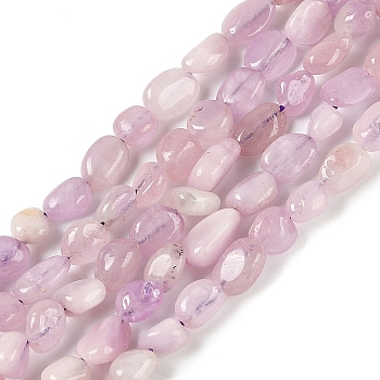 Natural Kunzite Beads Strands, Nuggets, Tumbled Stone, 6.5~14.5x5.5~9.5x4~6.5mm, Hole: 1mm, about 46pcs/strand, 16.22''(41.2cm)