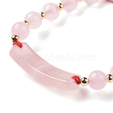 Natural Rose Quartz Braided Bead Bracelets for Women Men(BJEW-JB08930-02)-5