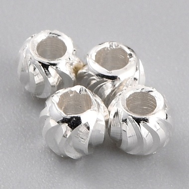 925 Sterling Silver Plated Round Brass Beads