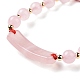 Natural Rose Quartz Braided Bead Bracelets for Women Men(BJEW-JB08930-02)-5