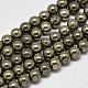 Natural Pyrite Round Beads Strands(G-F197-10-4mm)-1