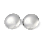 304 Stainless Steel Half Round Stud Earrings, Stainless Steel Color, 34mm(EJEW-Z075-01P)