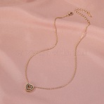 Alloy Crystal Rhinestone Hollow Heart Pendant Necklaces, Light Gold, 18.11 inch(46cm)(FS-WGA30FB-01)