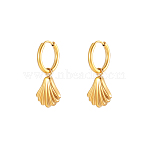 304 Stainless Steel Shell Shape Dangle Earrings for Women(HK0128-1)