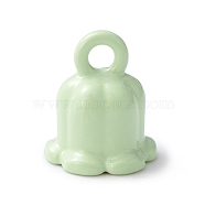 Spray Painted Alloy Charms, Lily of the Valley Charm, Light Green, 9x7.5mm, Hole: 1.6mm(FIND-C021-01E)