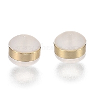 Brass Rings Silicone Ear Nuts, Frosted, Earring Backs, Light Gold, 5.7x5.7x4.5mm, Hole: 1mm(SIL-N003-04LG)