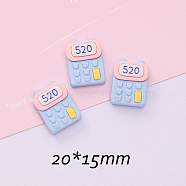 Opaque Resin Cabochons, Calculator, Light Sky Blue, 20x15mm(OHAR-PW0001-600I)
