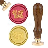 DIY Wood Wax Seal Stamp, Leaf Pattern, 90mm, Stamps: 25x14.5mm(AJEW-WH0131-156)