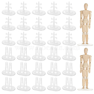 Plastic Doll Standing Bracket, Clear, 52x80x74mm, Inner Size: 12mm, 30pcs/set(KY-FG0001-04)