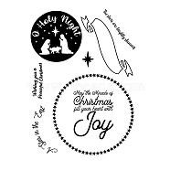 Christmas Transparent Clear Silicone Stamp/Seal, For DIY Scrapbooking/Photo Album Decorative, Use with Acrylic Printing Template Tool, Stamp Sheets, Word, 210x150x3mm(SCRA-PW0009-08)
