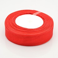 Sheer Organza Ribbon, Christmas Ribbon, Christmas Ribbon, Wide Ribbon for Wedding Decoration, Red, 1 inch(25mm), 50yards/roll(45.72m/roll)(X-RS25mmY026)