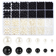 Elite 3492Pcs 12 Styles PandaHall Elite Imitation Pearl Acrylic Beads, No Hole, Round, Mixed Color, 3~10mm(OACR-PH0004-13)