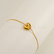 304 Stainless Steel Serpentine Chain Bracelets, Chunk Letter Link Bracelets for Women, Real 18K Gold Plated, Letter W, 6.50 inch(16.5cm), letter: 7~8.5x6~10.5mm(BJEW-H608-01G-W)
