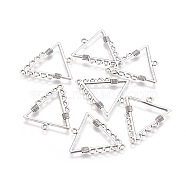 Tibetan Style Alloy Chandelier Component Links, Triangle, Antique Silver, 31x27x1mm, Hole: 1.2mm and 1.6mm(PALLOY-L214-70AS)